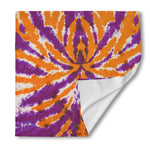 Purple And Orange Spider Tie Dye Print Silk Bandana