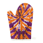 Purple And Orange Spider Tie Dye Print Single Oven Mitt