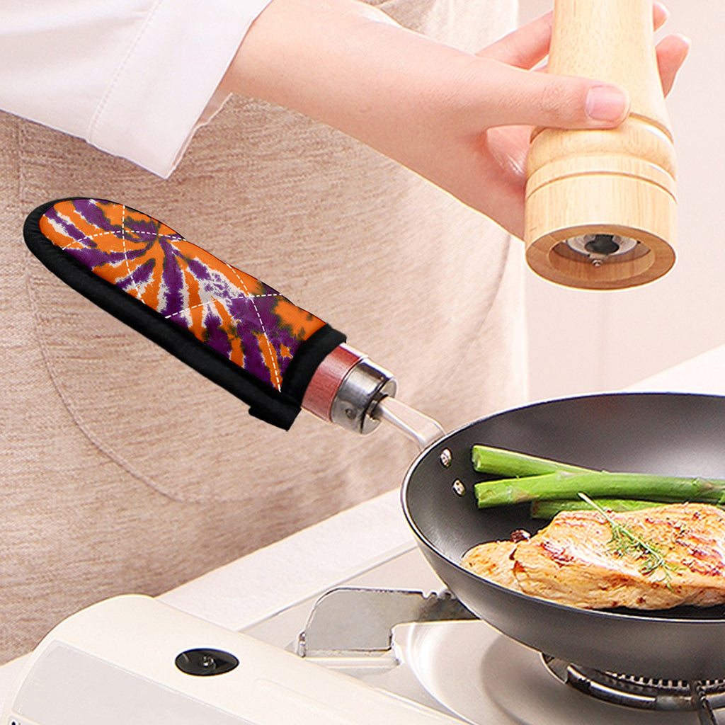 Purple And Orange Spider Tie Dye Print Skillet Handle Cover