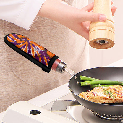 Purple And Orange Spider Tie Dye Print Skillet Handle Cover
