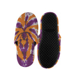 Purple And Orange Spider Tie Dye Print Slippers
