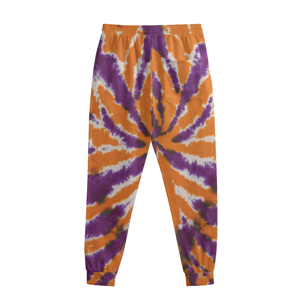 Purple And Orange Spider Tie Dye Print Sweatpants