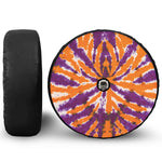 Purple And Orange Spider Tie Dye Print Tire Cover With Camera Hole