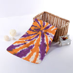 Purple And Orange Spider Tie Dye Print Towel