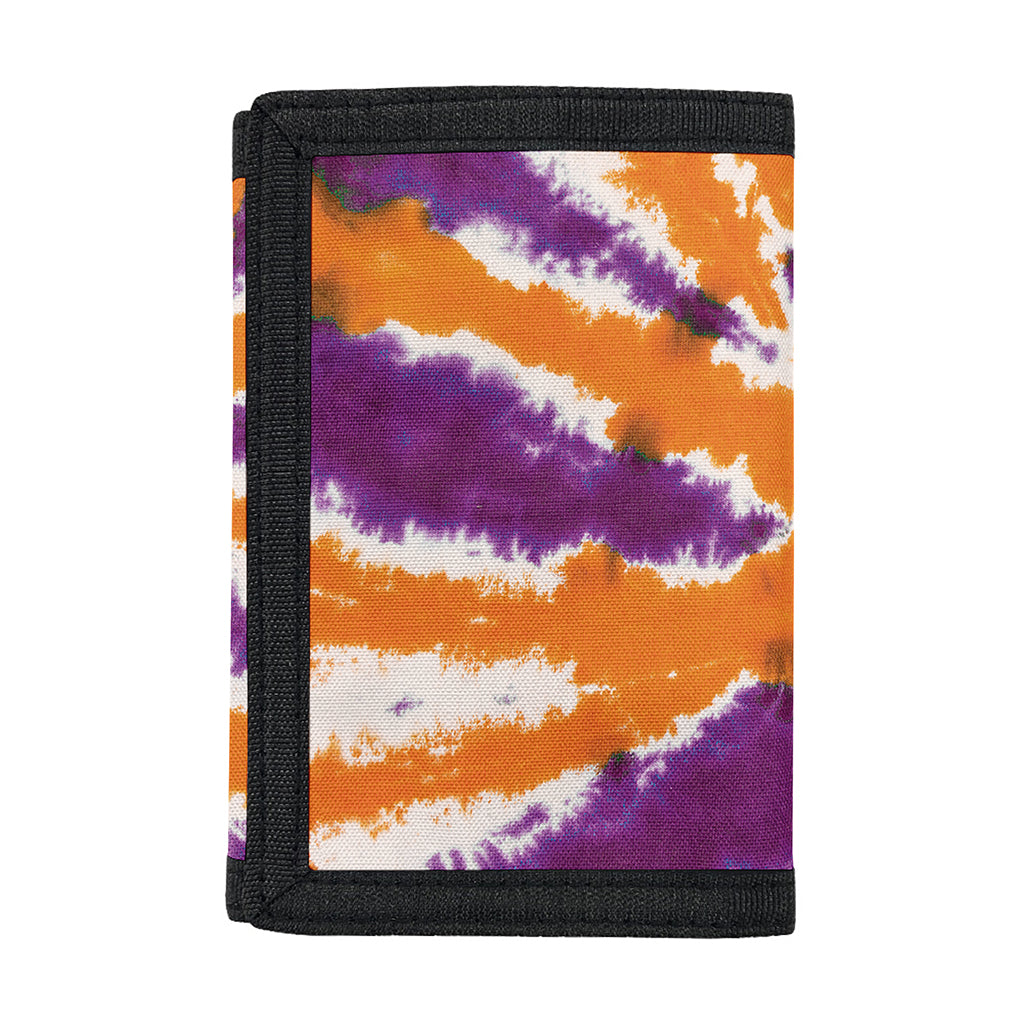 Purple And Orange Spider Tie Dye Print Trifold Wallet