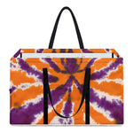 Purple And Orange Spider Tie Dye Print Utility Tote Bag