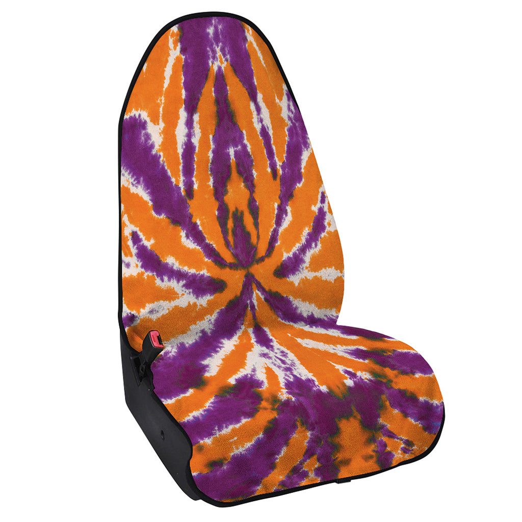 Purple And Orange Spider Tie Dye Print Waterproof Car Seat Cover