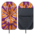 Purple And Orange Spider Tie Dye Print Waterproof Car Seat Cover