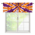 Purple And Orange Spider Tie Dye Print Window Valance