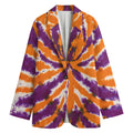 Purple And Orange Spider Tie Dye Print Women's Blazer