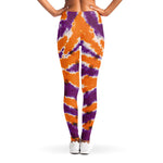 Purple And Orange Spider Tie Dye Print Women's Leggings