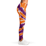 Purple And Orange Spider Tie Dye Print Women's Leggings
