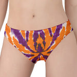 Purple And Orange Spider Tie Dye Print Women's Panties