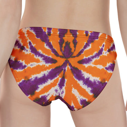 Purple And Orange Spider Tie Dye Print Women's Panties