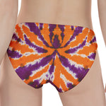 Purple And Orange Spider Tie Dye Print Women's Panties