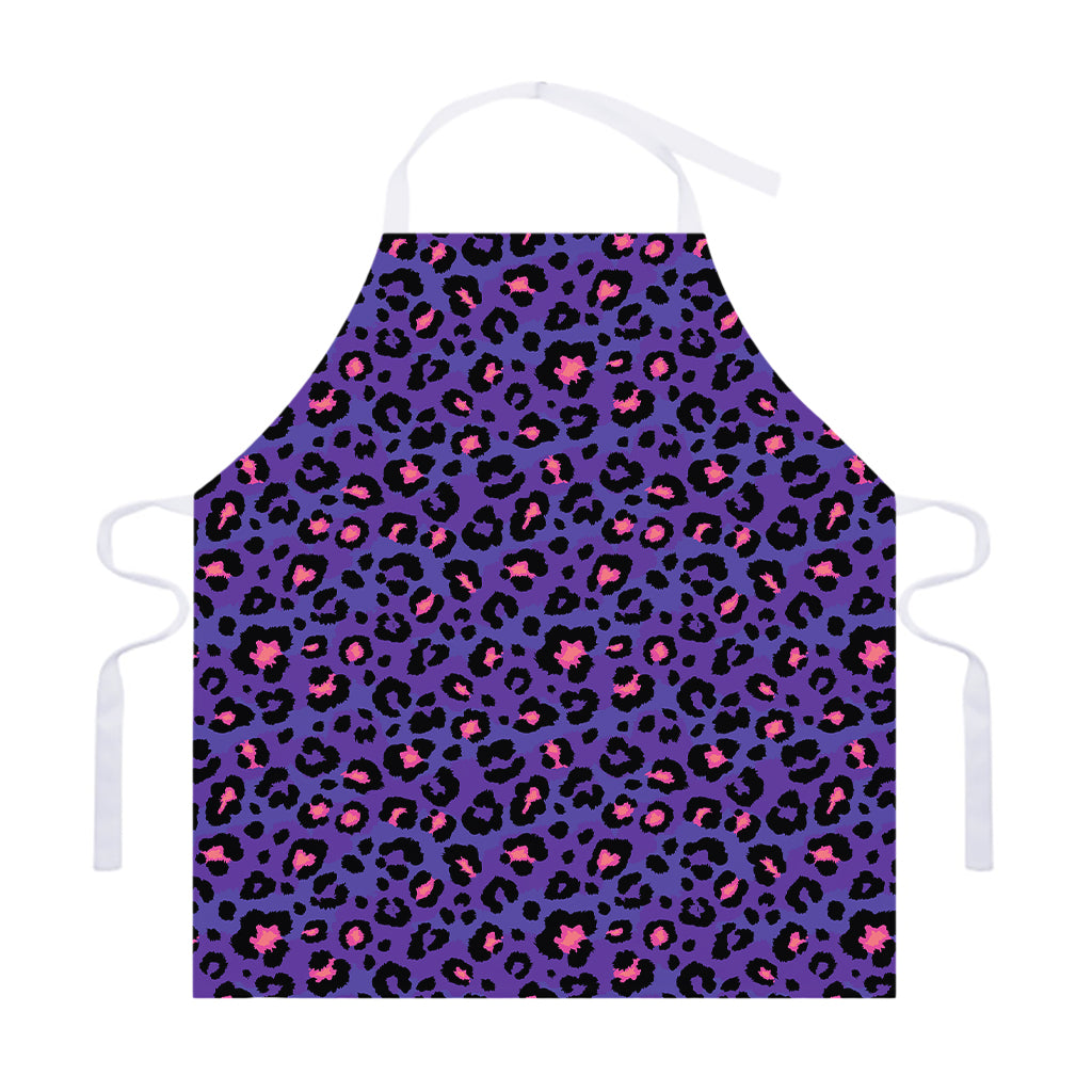 Purple And Pink Leopard Print Adjustable Apron