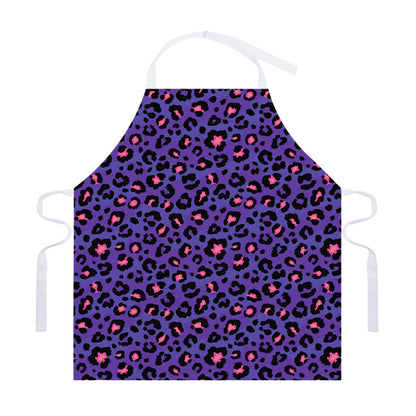 Purple And Pink Leopard Print Adjustable Apron