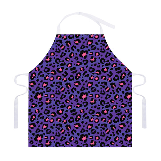 Purple And Pink Leopard Print Adjustable Apron