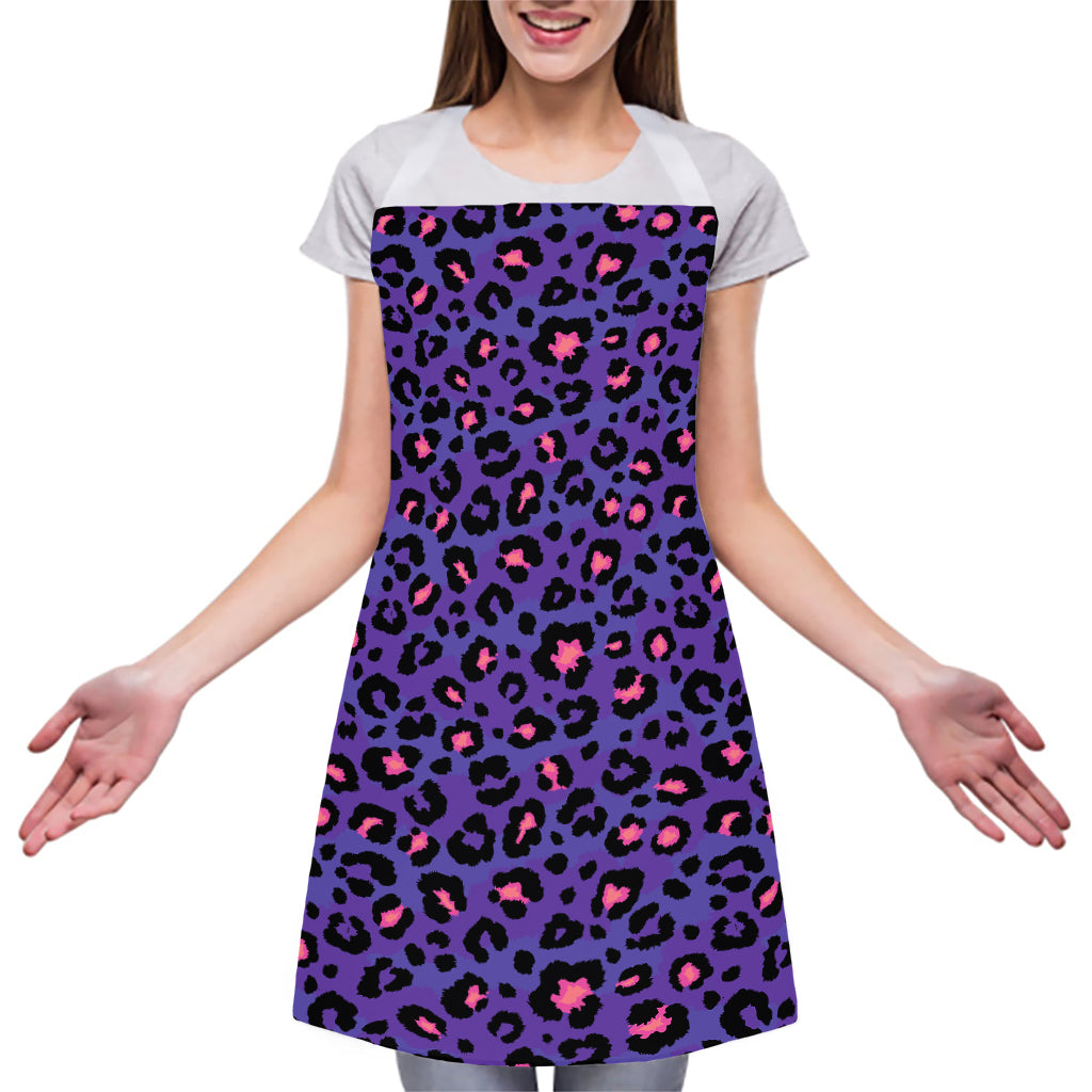 Purple And Pink Leopard Print Adjustable Apron