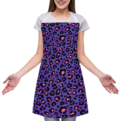 Purple And Pink Leopard Print Adjustable Apron