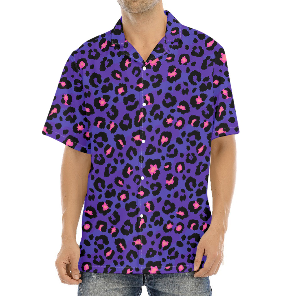 Purple And Pink Leopard Print Aloha Shirt