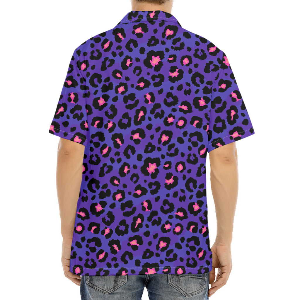 Purple And Pink Leopard Print Aloha Shirt