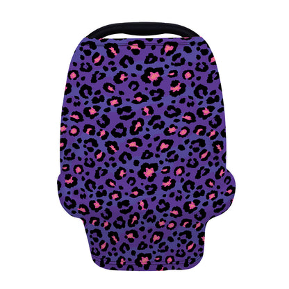 Purple And Pink Leopard Print Baby Seat Cover