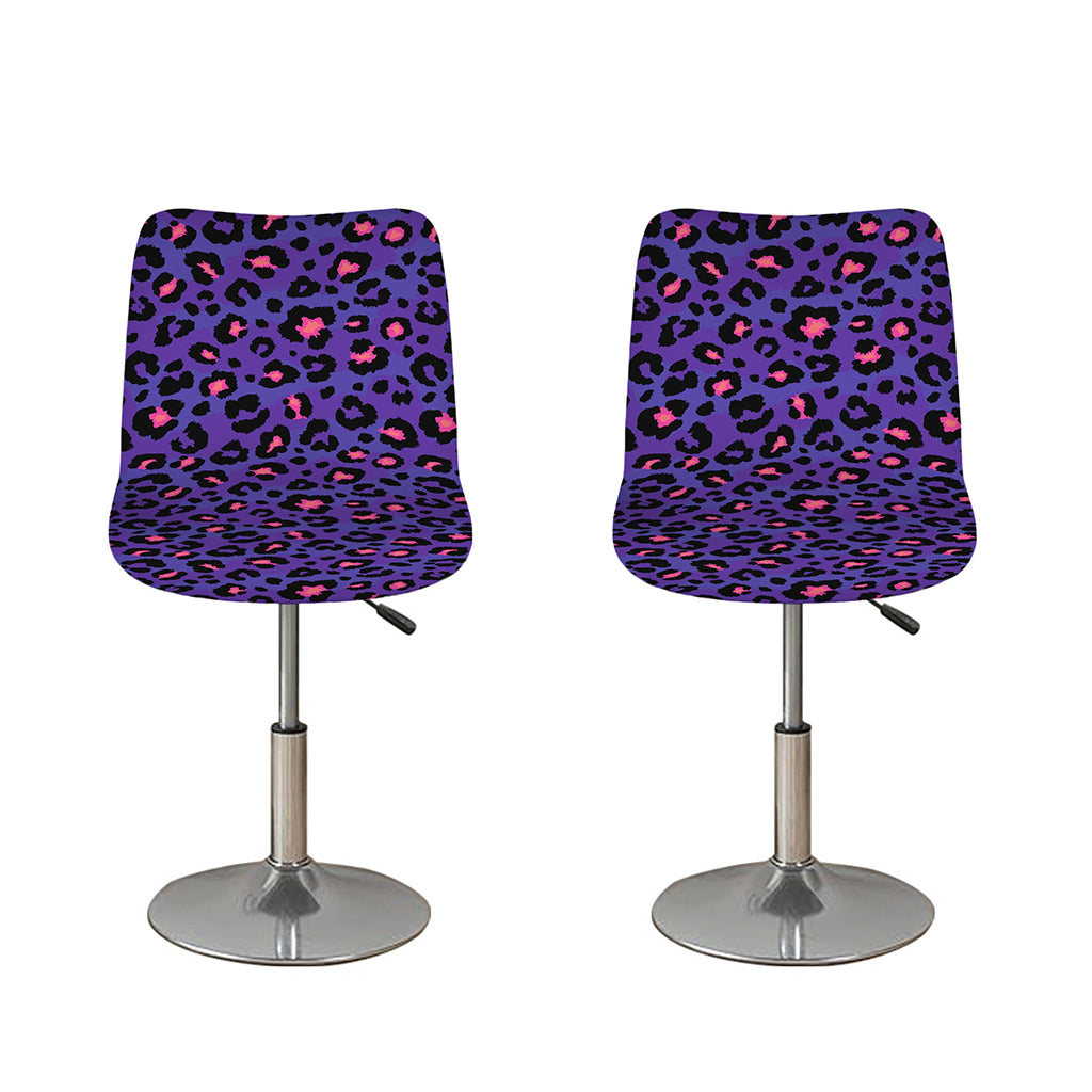 Purple And Pink Leopard Print Bar Stool Covers
