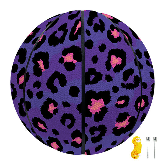 Purple And Pink Leopard Print Basketball