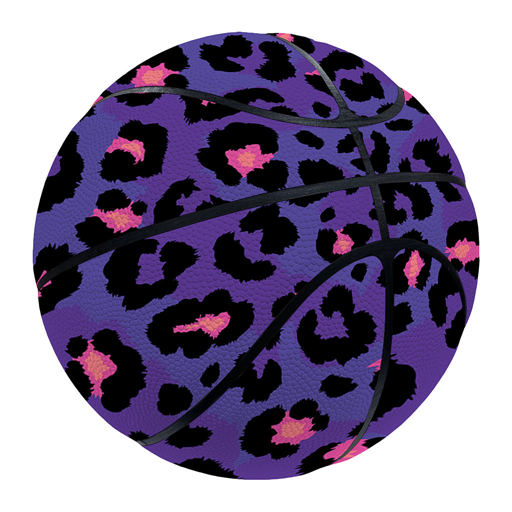 Purple And Pink Leopard Print Basketball