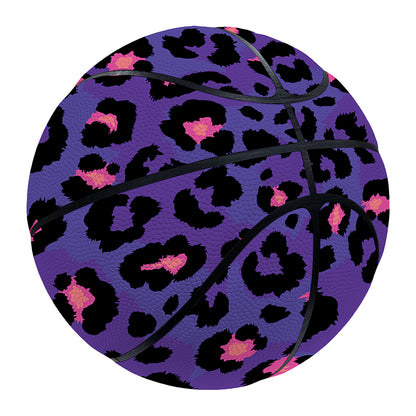 Purple And Pink Leopard Print Basketball