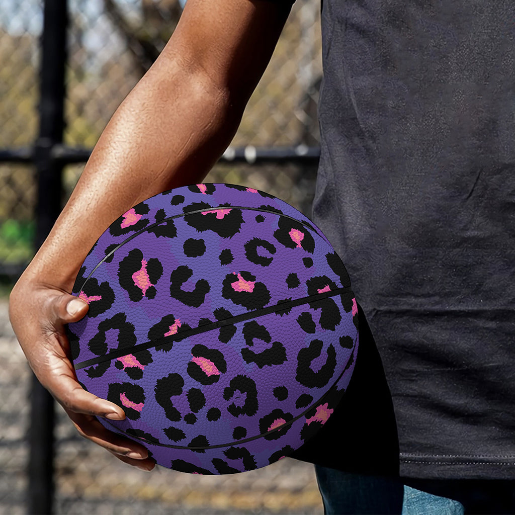 Purple And Pink Leopard Print Basketball
