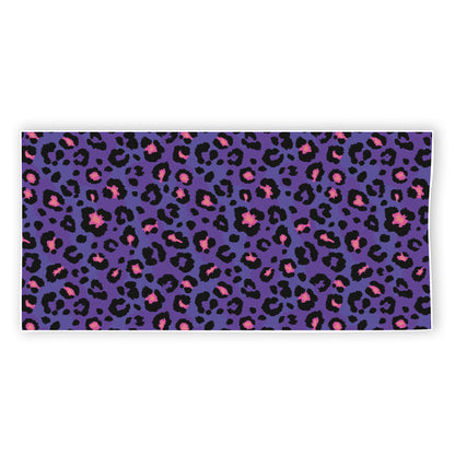 Purple And Pink Leopard Print Beach Towel