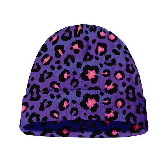 Purple And Pink Leopard Print Beanie