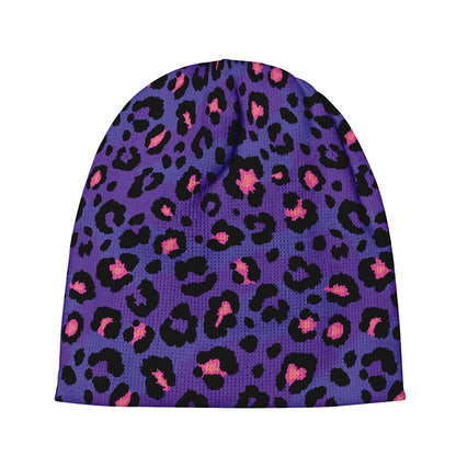 Purple And Pink Leopard Print Beanie