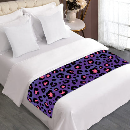 Purple And Pink Leopard Print Bed Runner