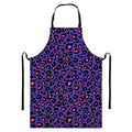 Purple And Pink Leopard Print Bib Apron With Pocket