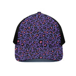 Purple And Pink Leopard Print Black Mesh Trucker Cap