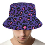 Purple And Pink Leopard Print Bucket Hat