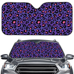 Purple And Pink Leopard Print Car Windshield Sun Shade