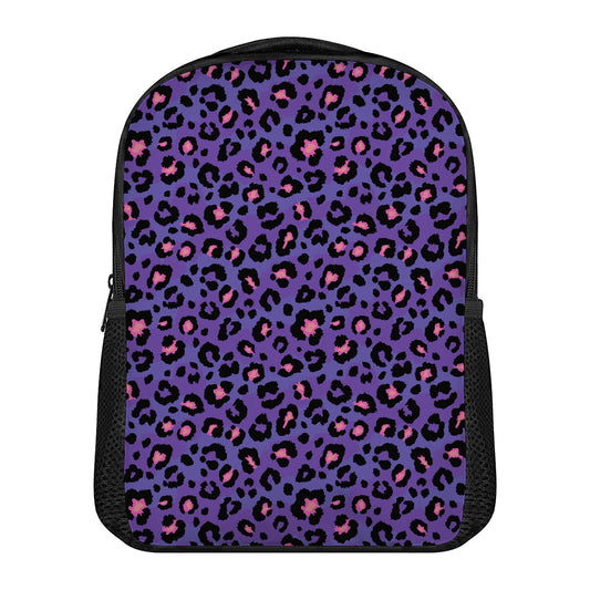 Purple And Pink Leopard Print Casual Backpack