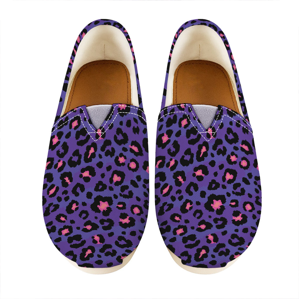 Purple And Pink Leopard Print Casual Shoes
