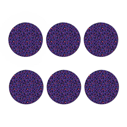 Purple And Pink Leopard Print Coaster Set