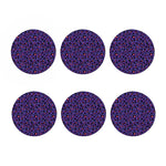 Purple And Pink Leopard Print Coaster Set
