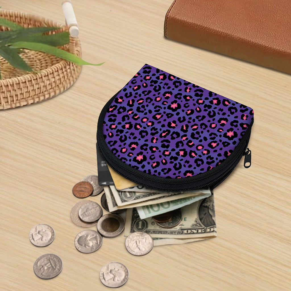 Purple And Pink Leopard Print Coin Purse