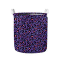 Purple And Pink Leopard Print Collapsible Laundry Basket