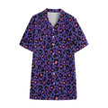 Purple And Pink Leopard Print Cotton Hawaiian Shirt