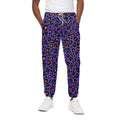 Purple And Pink Leopard Print Cotton Sweatpants
