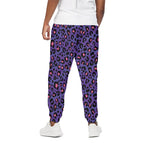 Purple And Pink Leopard Print Cotton Pants