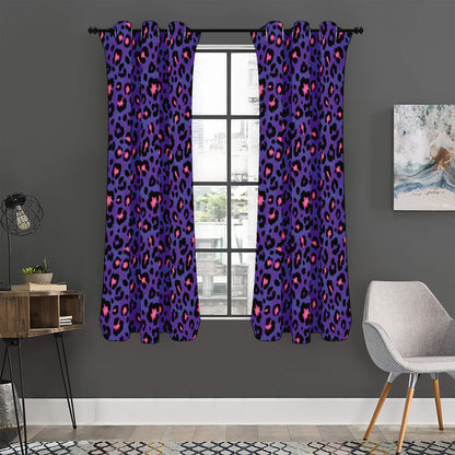 Purple And Pink Leopard Print Curtain